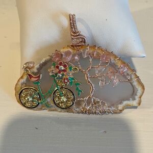 Pink gold hand made pendant